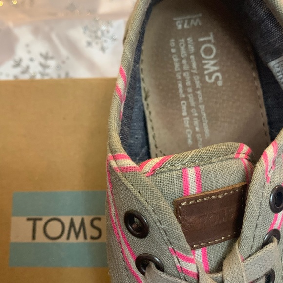 Toms Cordones Pink Washed Stripe Rope, Size 7 1/2 - Picture 5 of 6